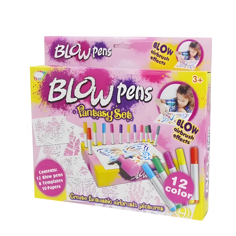 Blow Pens Airbrush Kit Kids Creative Spray Art Set Image