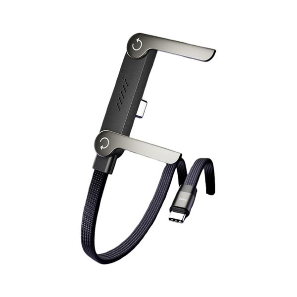 HENGLI 240W Fast Charging Cable 5 FT, Invisible Stand Charging Cable, Black