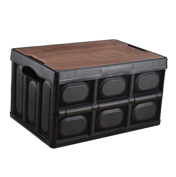JG20375287 55L Foldable Camping Storage Box - Heavy-Duty and Stackable