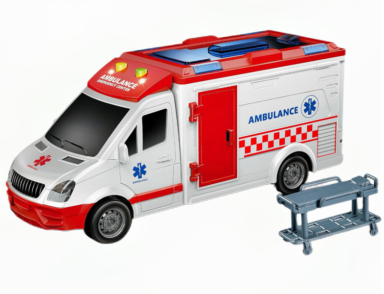 SamMag Biz Ambulance Toy Car1:16 Simulation Emergency Toy Ambulance Vehicle