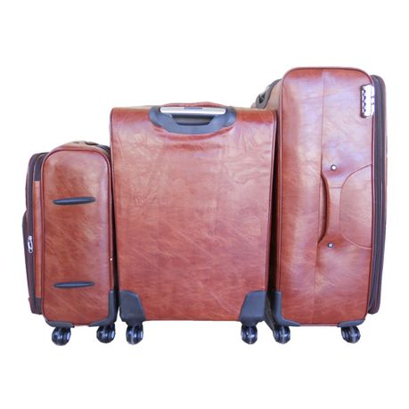 Leather travel luggage sets on sale