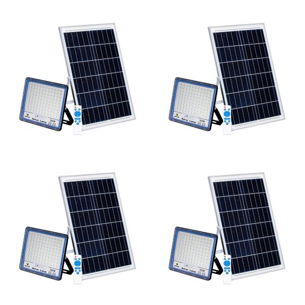 Ecomlight-IP66 LED Solar Flood Light with Remote 300W - 4 Pack