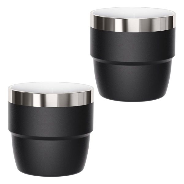 2pcs 4 Oz Car Espresso/Coffee Cup Stainless Steel Vacuum Insulated Stackabl