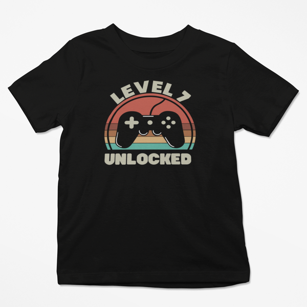 Level 7 Unlocked Kids Gamer Birthday T-Shirt