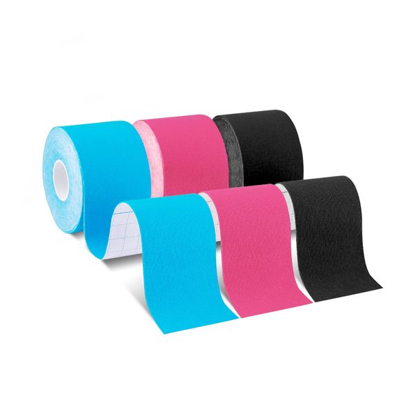 3 Roll Kinesiology Tape for Joint and Body Muscle Support- 5cm x 5m
