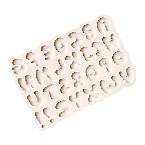 Fun Uppercase A-Z Bubble Letter Slicone Mold With Non-Stick Surface - Grey