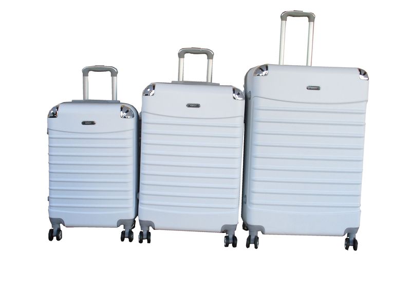 GAILY White Trolley Case Set with Spinner Wheels - 3 Piece Luggage Set