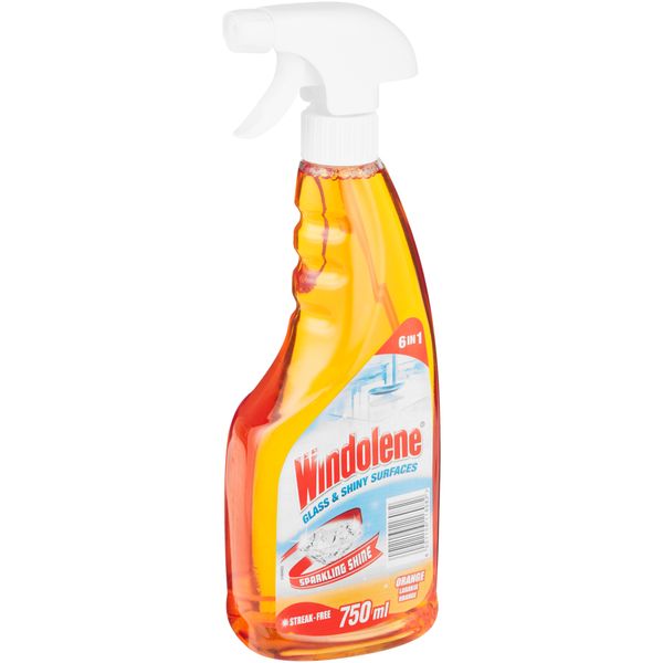 Windolene 750ml - Glass &amp; Shiny Surface Cleaner - Trigger - Orange