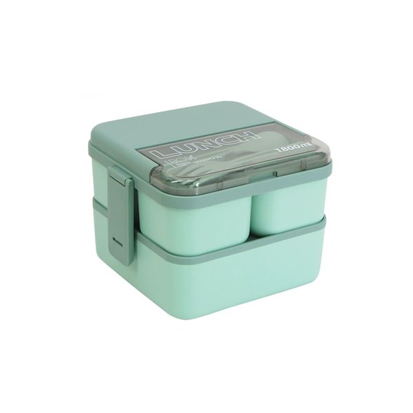 2-Tier Leakproof Lunch Boxs with Utensils - Multicolor