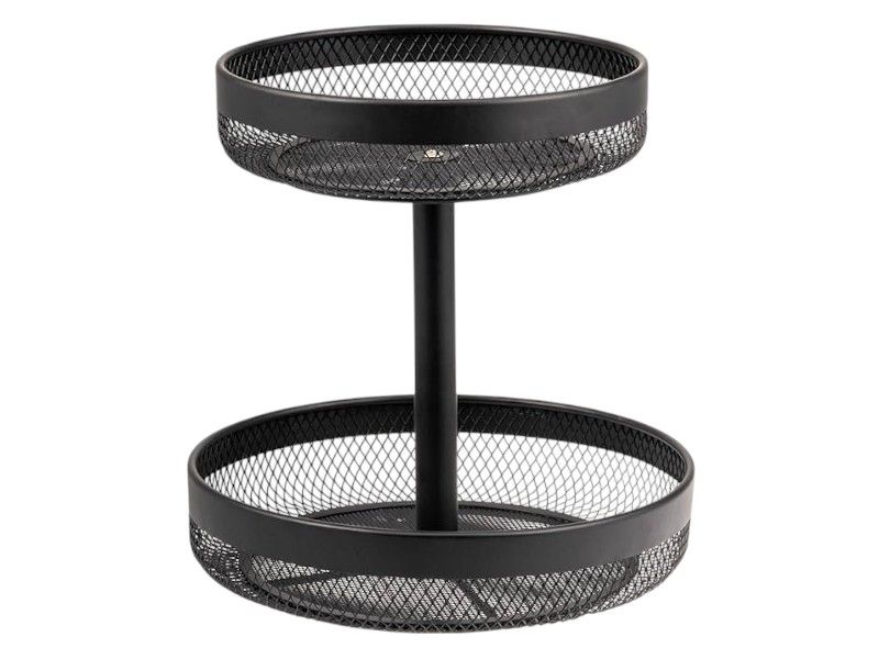 5 Five Simply Smart 2-Tier Black MAYAJ Fruit Basket Steel Storage