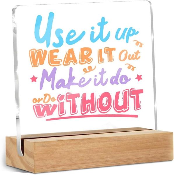 Funny Encouragement Acrylic Sign - Office Shelf Decor