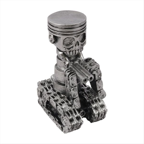 Handmade Piston Man Skull Face Art Figurine Office Decor Ornament-A