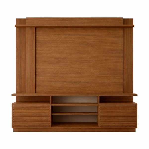 New Blumenau Plasma Stand With Wall Panel Walnut