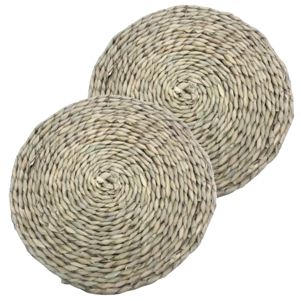 Grace Pack Traditional Dark Natural woven round pad Underplate Tray