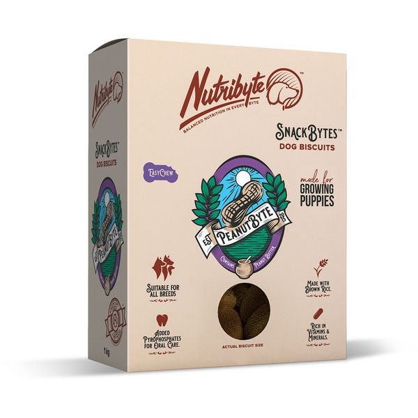 Nutribyte - Snackbyte - Peanutbyte - Puppy - Dog Biscuits - 500g