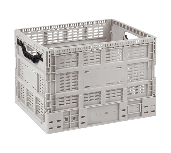 Collapsible Dairy Crate Warm Grey - Set of 3