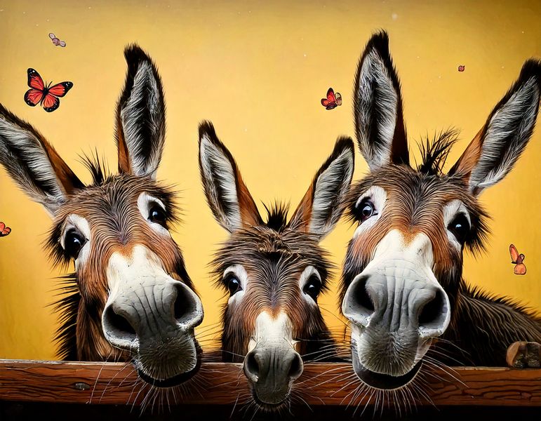Modern Canvas Ready to Hang Contemporary Art - Donkey 3