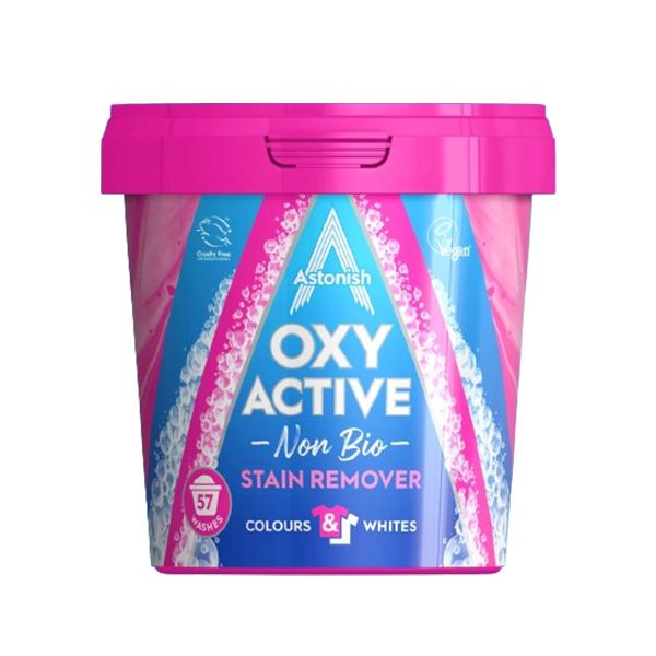 Astonish Oxy Active Non Bio Stain Remover Colours And Whites (Vegan) - 625g