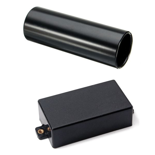 1Pc Guitar Slide Black Stainless Steel Finger Knuck