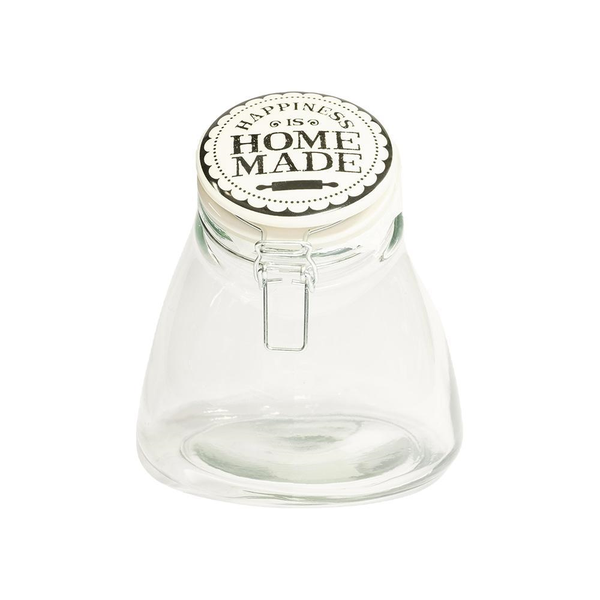 Kitro Transparent Glass Jar Happiness 1800ml