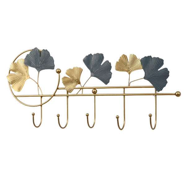 Modern Hook Up Fan-Shaped Leaf Hook Key Holder Wall Hooks Hanging -A