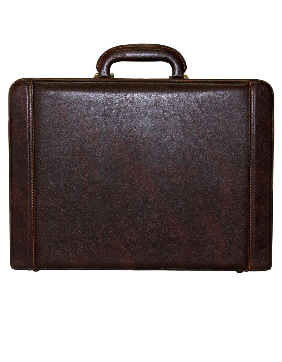 Fino C1213 Faux Leather Briefcase with Combination Lock Snap Brown