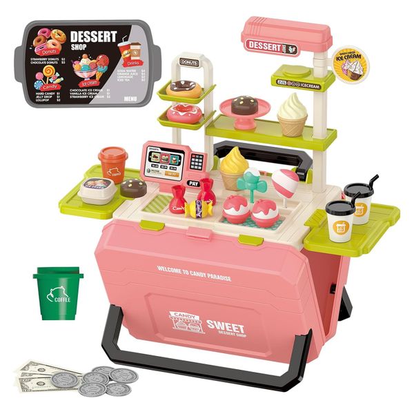 Gogooda - Girls Pretend Play Toy Candy Set with Storage Case - 45 Pieces