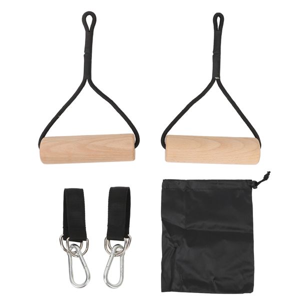 Portable Wooden Gymnastic Rings with Storage Bag