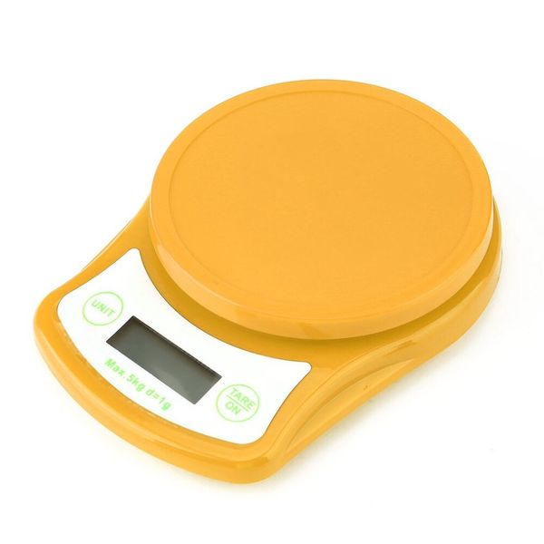 Yellow - Electronic Kitchen Scale with Removable Bowl and Tare Function