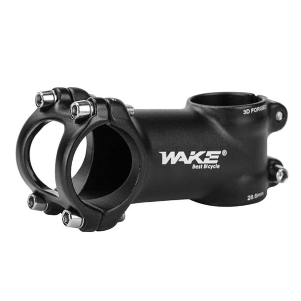 Wake 3D Forged Alloy Bicycle Stem 7 degree Black 70mm