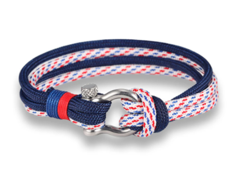 YALLI Men /Women Nylon Nautical Rope Bracelet Red/Blue
