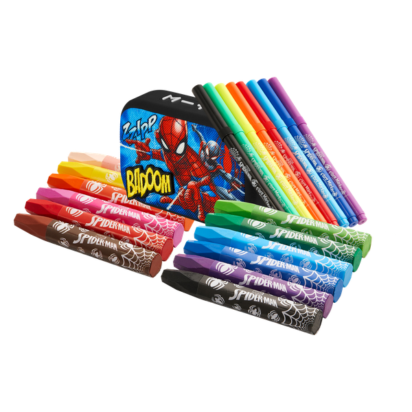 Marvel Bluetooth Speaker with12 Markers and 12 Oil Pastels Bundle