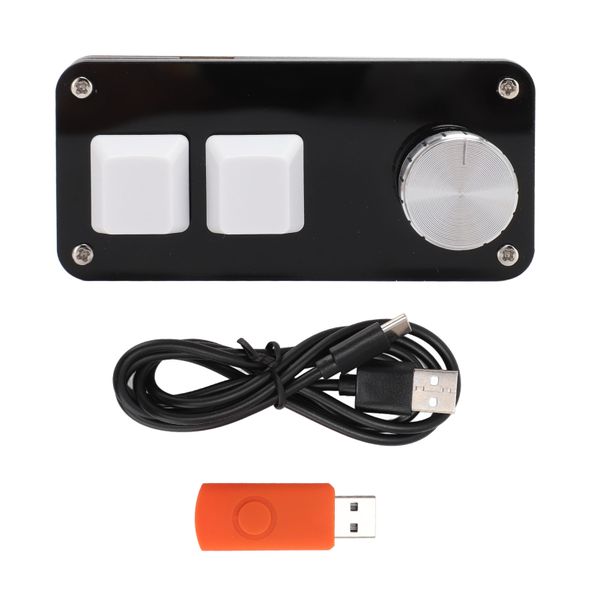 2 Key Macro Pad Knob, Blue Switch, USB Programmable