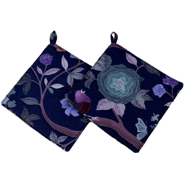 DSA - Robyn Valerie Japanese Garden Indigo Pot Holders - Pack of 2