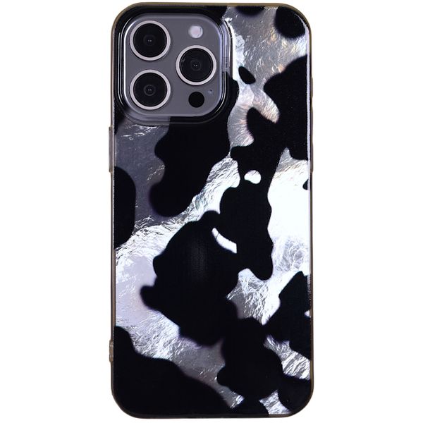 Glossy Black &amp; Grey Camouflage Pattern Phone Case - Compatible with iPhone 15