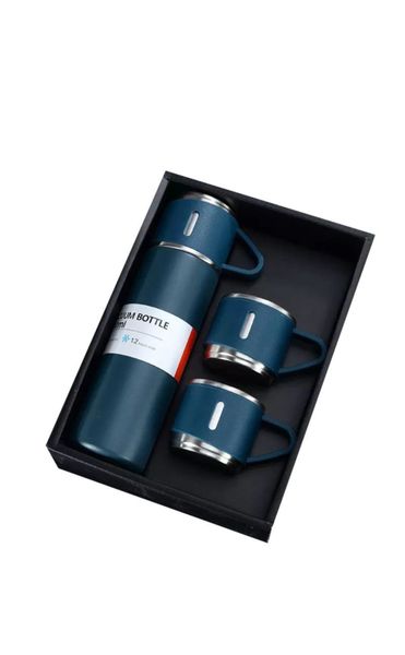 Dream World Thermo Vacuum Insulated Flask Bottle with Cups 500ml - Silver