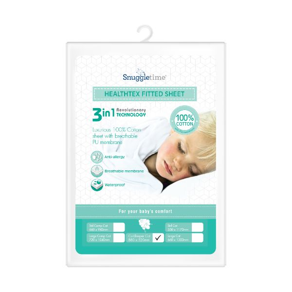 Snuggletime Healthtex Fitted Sheet - Mini Co-Sleeper Camp Cot