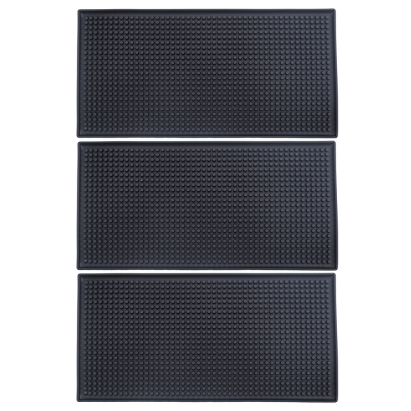 3 Pack Black Bar Mat Spill Mat Glass Drying Mat Cocktail Mixing Service Mat