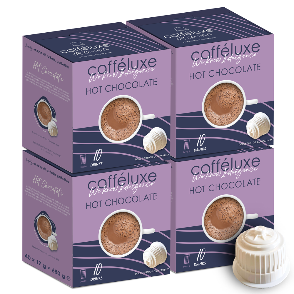 Caffeluxe Dolce Gusto Compatible Hot Chocolate Capsules 40 Pod