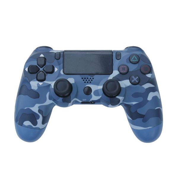 Blue wireless dual vibration controller compatible with PS4/PC/Android