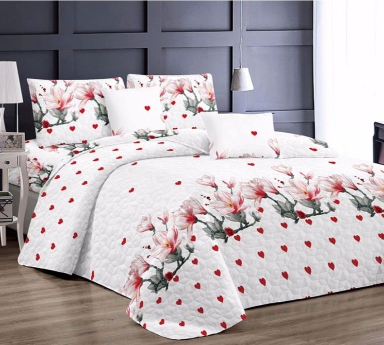 5 Piece Quilt Set Heart Flowered Bedspread Set Shop Today. Get it