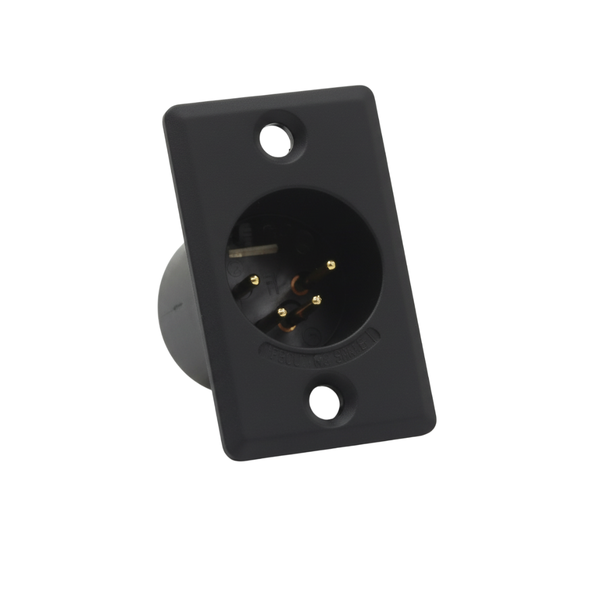 XLR-D4MBAU 4-Pin Male XLR Black Cable Connector with Latch