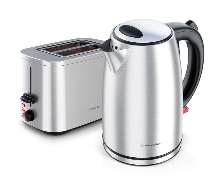 Bennett Read Allure Kettle &amp; Toaster Brushed Stainless Steel Set