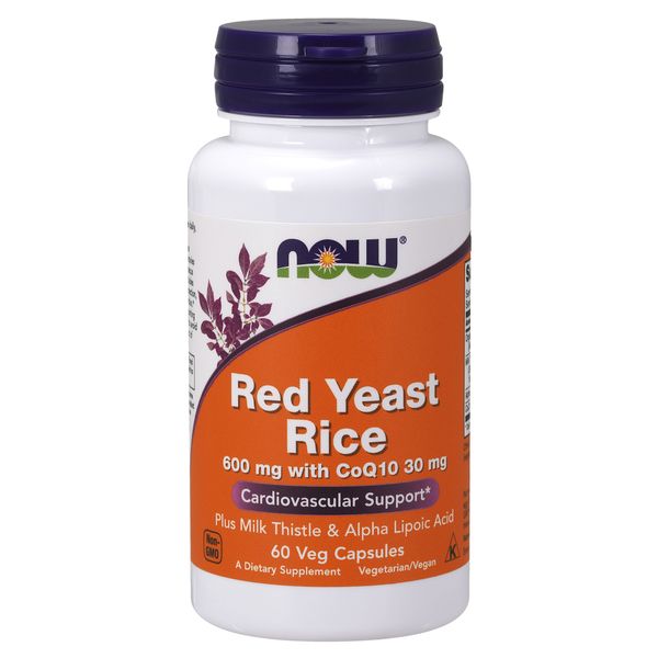 NOW Foods Red Yeast Rice 600 mg with CoQ10 30 mg - 60 Veg Caps