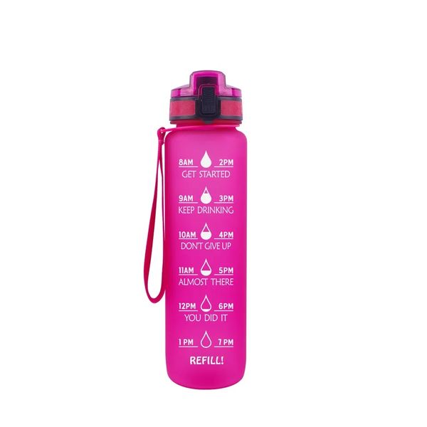 BPA-Free Tritan Motivational Water Bottle With Time Marker