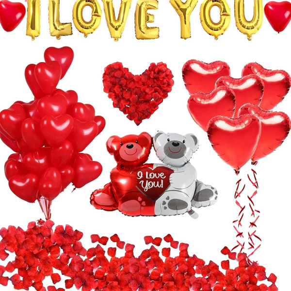 I Love You Balloon Set - Romantic Valentine's Day Decor Kit