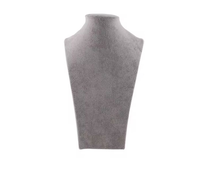 Grey Velvet Jewellery Necklace Display Bust