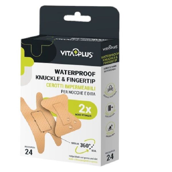 VitaPlus - 24 Piece Waterproof Knuckle &amp; Fingertip Plasters x 4