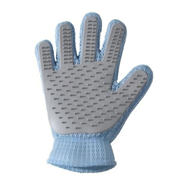 Pet Hair Remover Glove for Dogs and Cats,Pets Massage Glove,Blue Grey