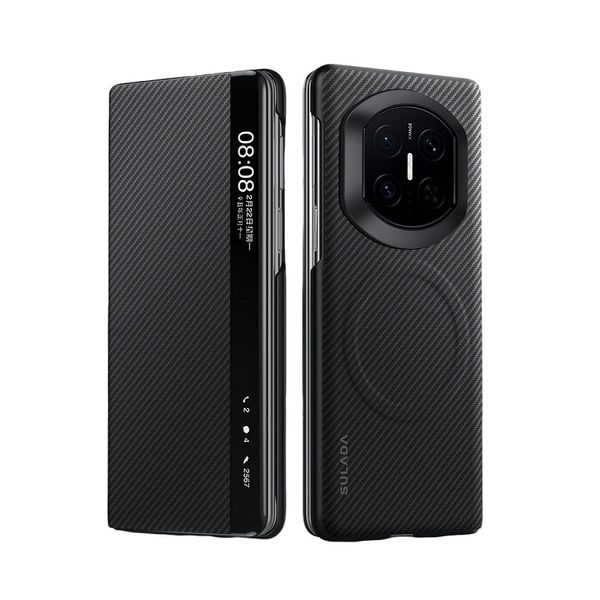 Smart Wake Sleep Carbon Fiber Magnetic Case Compatible with Huawei Mate X7